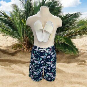 Mens Chaps Tropical Swim Trunks XXL & All in Motion White Slides Sz 10 Beach Set